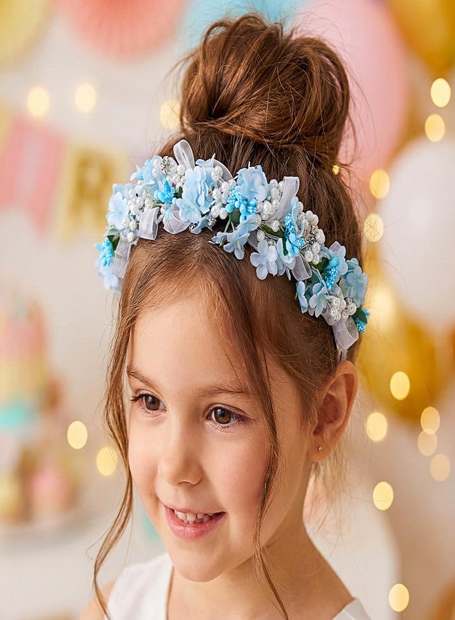 Campsis Blue Flower Headband, Floral Headpiece for Girls - Image 4